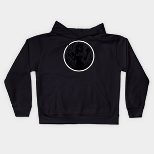 Devil Girl Linocut Kids Hoodie